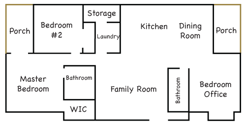 2 bedroom 3 story floorplan